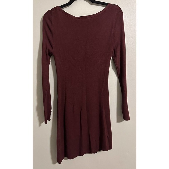 White House Black Market Button‎ Detail Tunic Dark Burgundy Size XS #972 - Picture 9 of 14